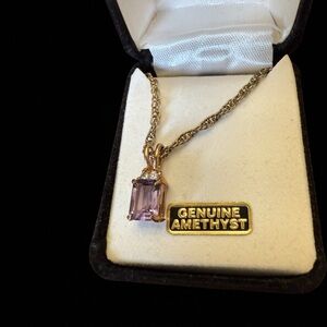 Genuine Amethyst Pendant Necklace on 18” chain